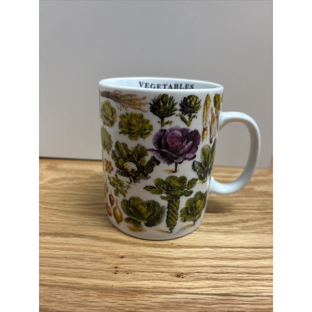 Botanical Vegetable Mug "Vegetables" & "Légumes" Ceramic Cup Garden Vintage
